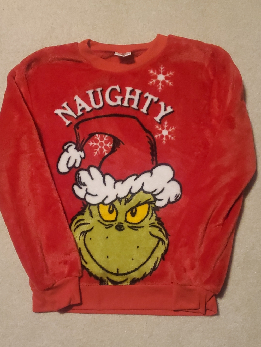 Naughty Grinch Red Holiday Sweatshirt